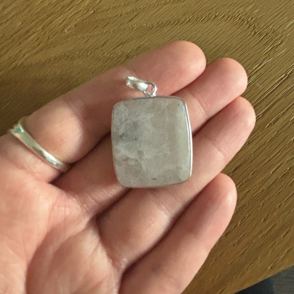 Moonstone Square Shape Sterling Silver Pendant - image 3